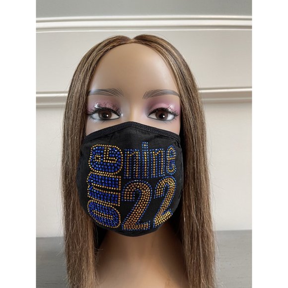 Sigma Gamma Rho 1922 Bling Rhinestone Face Mask - Picture 6 of 11